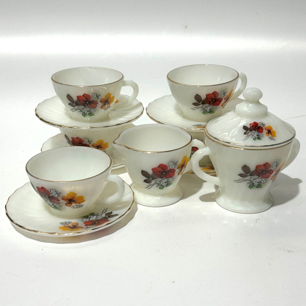 DINNERWARE, Vintage Viola Floral Tea Cups and Saucers